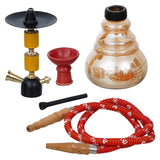 Load image into Gallery viewer, JaipurCrafts Premium Designer Tanki Wood Style Glass, Iron Style Hookah Set ( 15 Inch, Red)