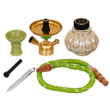 Load image into Gallery viewer, JaipurCrafts Premium Designer Pumpkin Glass Hookah Set ( 10 Inches,Green)