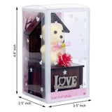 Load image into Gallery viewer, Webelkart® Premium Love Teddy Bear On Wood Stand Gift Box- Valentine Gift for Girlfriend/Boyfriend-Valentine Gift for Couples