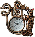 Load image into Gallery viewer, JaipurCrafts Premium Radhe Krishna Unique Style Analog Wall Clock for Home Decor (38 cm X 35 cm X 2 cm, Wooden Color)