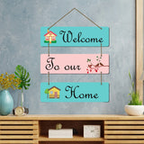 Load image into Gallery viewer, Webelkart®️ Decorative Welcome To Our Home Wall Hanging Wooden Art Decoration Item for Living Room | Bedroom | Home Decor | Quotes Decor Item | Wall Art for Hall | MDF Wall Decoration, Set of 3