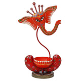 गैलरी व्यूवर में इमेज लोड करें, JaipurCrafts Premium Lord Handpainted Table Ganesha Tealight Candle Holder for Home Decoration Items Candle Stand | Ganesha tealight Holder (Iron, 12 Inch)