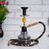 Load image into Gallery viewer, JaipurCrafts Premium Designer Black Tanki Wood Style Glass, Iron Hookah Set ( 13 Inch, Black)