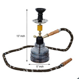 Load image into Gallery viewer, JaipurCrafts Premium Designer Black Tanki Wood Style Glass, Iron Hookah Set ( 13 Inch, Black)