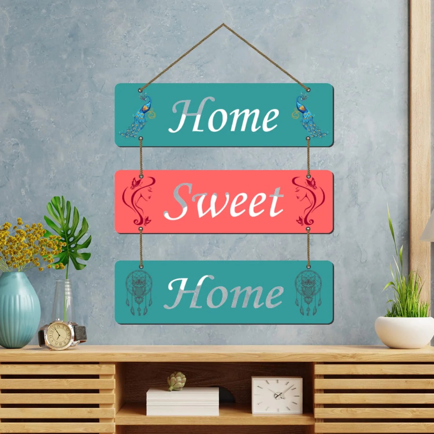 Webelkart®️ Decorative Home Sweet Home Wall Hanging Wooden Art ...