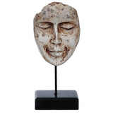 गैलरी व्यूवर में इमेज लोड करें, Webelkart Poly Resin Human Face Sculptures Showpieces On Stand Showpiece for Home Decoration Living Room Bedroom Office Décor (White Gold, 9 Inches)