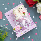 गैलरी व्यूवर में इमेज लोड करें, Webelkart®️ Premium White Plastic Cycle with Teddy Bear and Rose Petals Gift Box for Valentine&#39;s Gift for Girlfriend/Boyfriend/Wife/Husband (Pink)