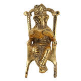 गैलरी व्यूवर में इमेज लोड करें, JaipurCrafts Handcrafted Home Decorative Lord Ganesha Statue (6.50 IN, Aluminium, Gold)