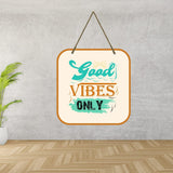 गैलरी व्यूवर में इमेज लोड करें, Webelkart®️ Decorative Good Vibes Only Wooden Wall hanging/Wall Sculpture For Home And Living Room/Wall Decor items For Home Decor -10 Inches