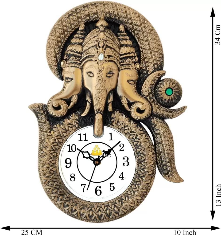 elkart Designer Stones Ganesha Inside Om Plastic Wall Clock for Hom