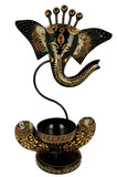 Load image into Gallery viewer, JaipurCrafts Iron Lord Ganesh Idol with Deepak Showpiece- for Diwali Decor