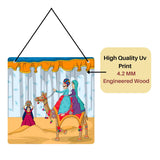 Load image into Gallery viewer, Webelkart®️ Decorative Rajasthani Culture Art Welcome Wall Hanging Wooden Art Decoration Item for Living Room |Rajasthani Wall hanging | Wall Art for Hall | MDF Wall Sculpture-9.5 IN