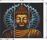 Load image into Gallery viewer, Webelkart Premium Set of 3 Gautam Buddha MDF self Addhesive UV Printed Home Decorative Religious Gift Item, Gautam Buddha Wooden Wall paintings For Home And Living Room -18 X 15 inches, Multi
