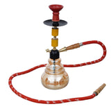 गैलरी व्यूवर में इमेज लोड करें, JaipurCrafts Premium Designer Tanki Wood Style Glass, Iron Style Hookah Set ( 15 Inch, Red)
