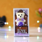 गैलरी व्यूवर में इमेज लोड करें, Webelkart® Premium Love Teddy Bear On Wood Stand Gift Box- Valentine Gift for Girlfriend/Boyfriend-Valentine Gift for Couples (Blue)