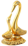 Load image into Gallery viewer, JaipurCrafts WebelKart Pair of Kissing Duck Showpiece (Gold On Stand 6 Inch)