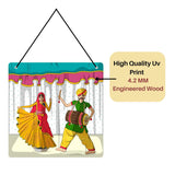 Load image into Gallery viewer, Webelkart®️ Decorative Rajasthani Dance Welcome Wall Hanging Wooden Art Decoration Item for Living Room |Rajasthani Wall hanging | Wall Art for Hall | MDF Wall Sculpture-9.5 IN