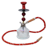 Load image into Gallery viewer, JaipurCrafts Premium Designer Crystal Red Football Style Glass, Iron Hookah Set ( 15 Inch, Red)