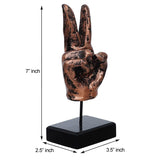 गैलरी व्यूवर में इमेज लोड करें, Webelkart Polyresin Modern Hand Gesture Desk Statues Human Finger Polyresin Showpiece Statue On Iron Stand