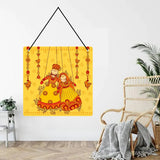 Load image into Gallery viewer, Webelkart®️ Decorative Rajasthani KuthPutli Welcome Wall Hanging Wooden Art Decoration Item for Living Room |Rajasthani Wall hanging | Quotes Decor Item | MDF Wall Sculpture-9.5 IN