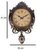 गैलरी व्यूवर में इमेज लोड करें, WebelKart Decorative Retro High Quality Designer Antique Pendulum Wall Clock (16 in x 12 in- Gold)