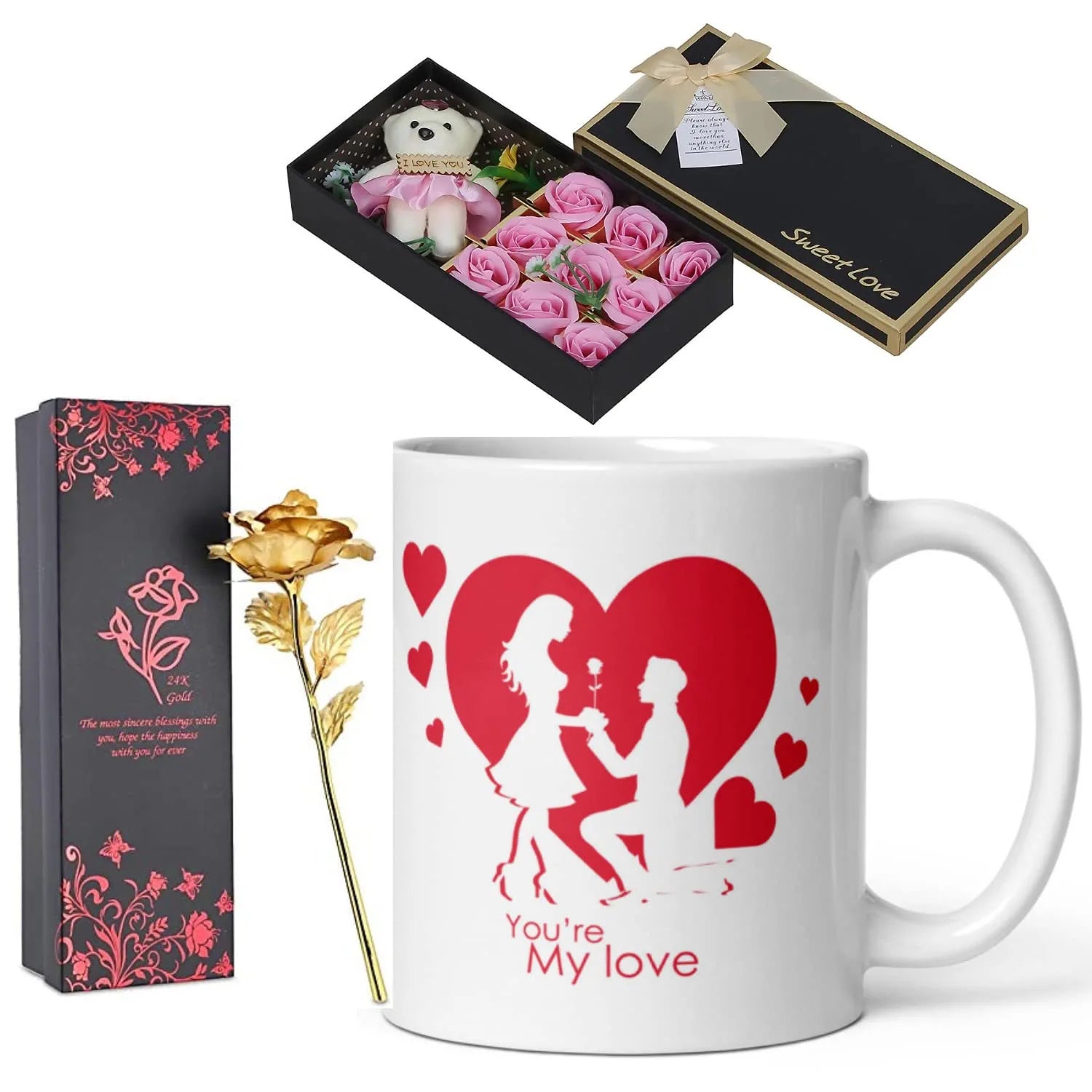 Webelkart®️ Premium Valentine's Gift Combo of You are My Love Coffee M