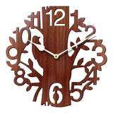 Load image into Gallery viewer, JaipurCrafts Designer Stylish Beautiful Tree Bird Round Wood Wall Clock (25 cm x 25 cm x 2.8 cm, Brown)- Without Glass