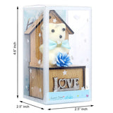 गैलरी व्यूवर में इमेज लोड करें, Webelkart® Premium Love Teddy Bear On Wood Stand Gift Box- Valentine Gift for Girlfriend/Boyfriend-Valentine Gift for Couples (Sky Blue)