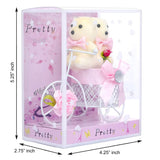 Load image into Gallery viewer, Webelkart®️ Premium White Plastic Cycle with Teddy Bear and Rose Petals Gift Box for Valentine&#39;s Gift for Girlfriend/Boyfriend/Wife/Husband (Pink)