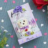 Load image into Gallery viewer, Webelkart®️ Premium Cute Little Teddy Sitting in Plastic Cage Showpiece for Her / Girlfriend / Wife / Fiancee / Valentines Day (Blue)