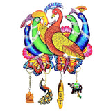 गैलरी व्यूवर में इमेज लोड करें, Webelkart Premium &quot;Peacock Family&quot; Printed Wooden Key Holder for and Office Decor