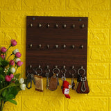 गैलरी व्यूवर में इमेज लोड करें, Webelkart Wooden Premium Key Chain Wall Hanging Key Holder- 21 Hooks (Brown)