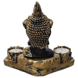 Load image into Gallery viewer, Webelkart Polyresin Buddha Tealight Candle Holder with Free 3 Tealights Candles| tealight Candle Holder for Home and Office Decor Gifts Items Pooja Room( Gold, 7Inch)