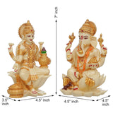Load image into Gallery viewer, Webelkart Premium Pair of Laxmi Ganesh Idol Statue Idol for Car Dashboard, Home Decor, Office Décor, Gifting Decorative Showpiece, Temple Gift Diwali Decor (7 X 4.5 Bronze)