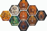 गैलरी व्यूवर में इमेज लोड करें, JaipurCrafts Premium Set of 9 Hexagonal Wooden Navdurga Mata Art Prints For Home Decor, Wooden Wall Paintings For Home And Living Room Decorations - Nav Durga/Navratri Mata Wooden Wall paintings