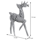 Load image into Gallery viewer, Webelkart®️ Premium Glittered White Tabletop/Desktop Christmas Reindeer Figurines for Christmas Decorations and Gifts (7.5 Inches)