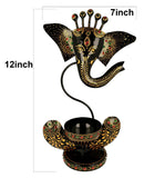 Load image into Gallery viewer, JaipurCrafts Iron Lord Ganesh Idol with Deepak Showpiece- for Diwali Decor