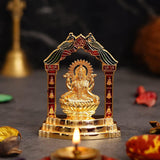 Load image into Gallery viewer, Webelkart Premium Goddess Laxmi Ji Gold Plated Statue - Idol for Car Dashboard, Home, Office Décor, Gifting Decorative Showpiece, Temple Gift (Aluminium, Golden)-4 x 3.2 in