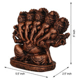 गैलरी व्यूवर में इमेज लोड करें, Webelkart Polyresin Panchmukhi Ganesha Idol Statue Showpiece for Car Dashboard, Home Temple and Office |5 x 5 x 2 Inches , Copper