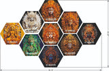 Load image into Gallery viewer, JaipurCrafts Premium Set of 9 Hexagonal Wooden Navdurga Mata Art Prints For Home Decor, Wooden Wall Paintings For Home And Living Room Decorations - Nav Durga/Navratri Mata Wooden Wall paintings