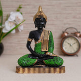 गैलरी व्यूवर में इमेज लोड करें, Webelkart Premium Meditating Sitting Gautam Buddha Idol Statue Showpiece for Home/Office Decor/Living Room Decor (8.5 Inches, Plastic) (Green)