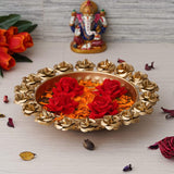 Load image into Gallery viewer, Webelkart Decorative Round Flower Decorative Urli Bowl for Home Beautiful Handcrafted Bowl for Floating Flowers and Tea Light Candles Home ,Office and Table Decor Special for Diwali Gift ( 12 Inches)