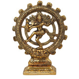 गैलरी व्यूवर में इमेज लोड करें, Webelkart Premium Gold Plated Lord Shiva Dancing Natraj/Nataraja Statue Handcrafted Sculpture for Home and Puja Decor| nataraj Statue for Home|(8 Inches, Gold)