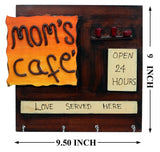 गैलरी व्यूवर में इमेज लोड करें, JaipurCrafts Beautiful Mom&#39;s Cafe Wooden Key Holder | for Kitchen Decor | for Home Decor (4 Hooks, 9 in x 9.50 in)