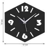 गैलरी व्यूवर में इमेज लोड करें, Webelkart Premium Round Abstract Wood Wall Clock for Home and Office Decor| (12 Inch x 12 Inch, Black)