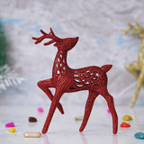 Load image into Gallery viewer, Webelkart® Premium Glittered Red Tabletop/Desktop Christmas Reindeer Figurines for Christmas Decorations and Gifts (7.5 Inches)