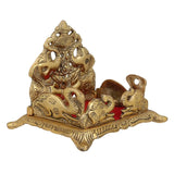 Load image into Gallery viewer, JaipurCrafts Handcrafted Krishna Ladoo Gopal/Laddu Bal Gopal White Metal Sihasan, Religious Puja Gifts and Decor, Showpiece - (10 cm x 8 cm x 18 cm)