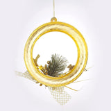 Load image into Gallery viewer, Webelkart® Plastic Combo of Holy Wreath for Tree Decor Wall 8 Inch Hanging, and 26 Small Christmas Tree Hanging Ornaments (Gold)