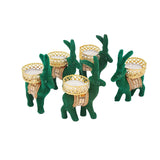 Load image into Gallery viewer, Webelkart Cute Christmas Reindeer Tealight Holder - 5 pc (Green) Reindeer Shaped tealight Candle Holder for Home and Office Decor| Christmas tealight Holder