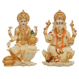Load image into Gallery viewer, Webelkart Premium Pair of Laxmi Ganesh Idol Statue Idol for Car Dashboard, Home Decor, Office Décor, Gifting Decorative Showpiece, Temple Gift Diwali Decor (7 X 4.5 Bronze)